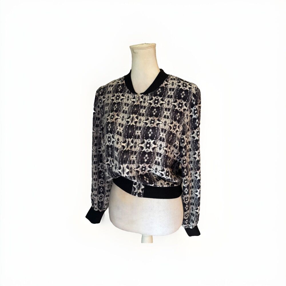 Dora Landa  100% Silk Bomber Jacket Size L